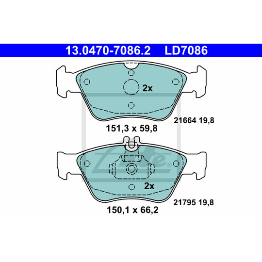 13.0470-7086.2 - Brake Pad Set, disc brake 