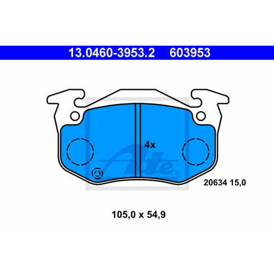 13.0460-3953.2 - Brake Pad Set, disc brake 