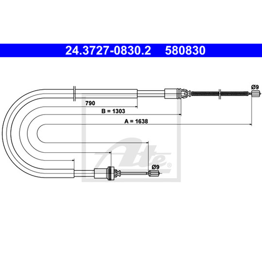 24.3727-0830.2 - Cable, parking brake 