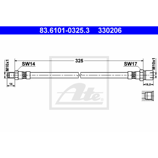 83.6101-0325.3 - Brake Hose 