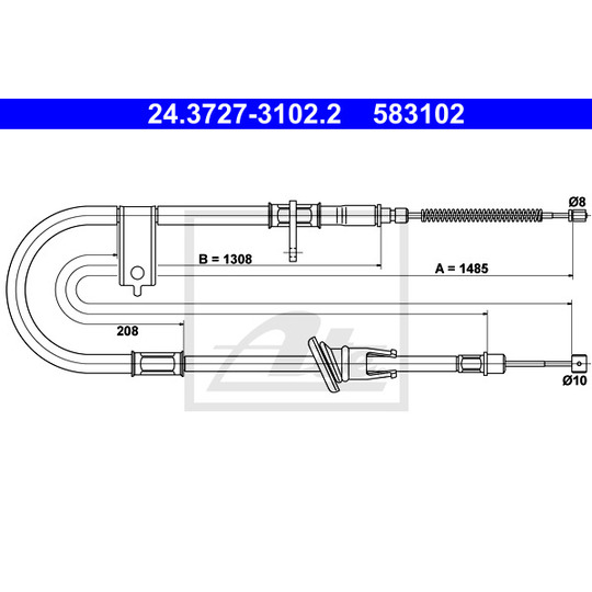 24.3727-3102.2 - Cable, parking brake 