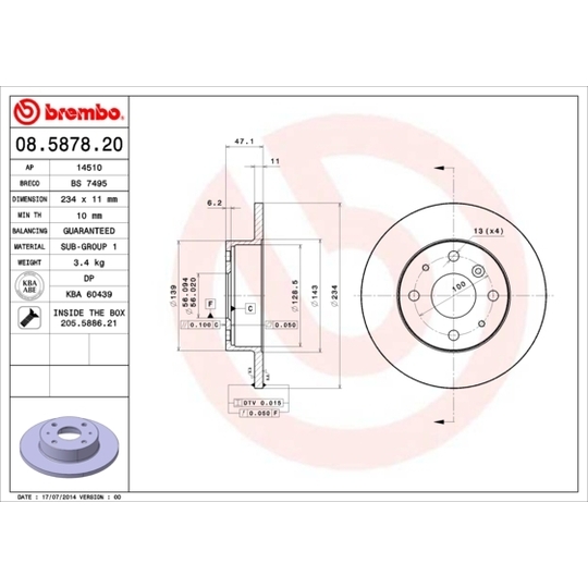 08.5878.20 - Brake Disc 