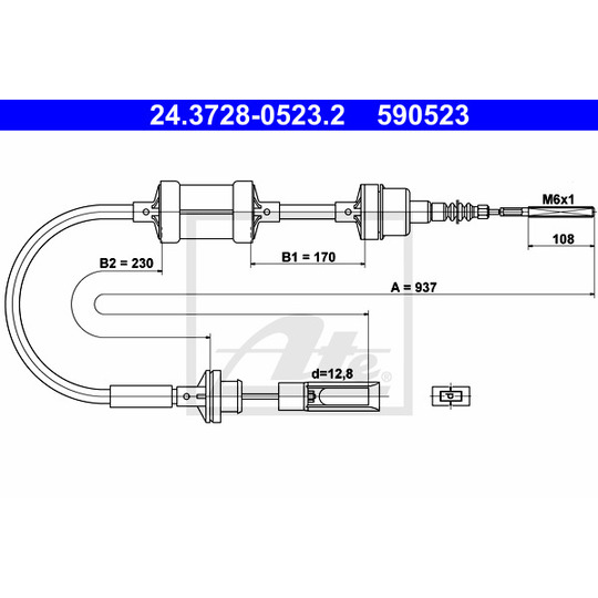 24.3728-0523.2 - Clutch Cable 