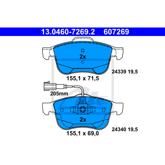 13.0460-7269.2 - Brake Pad Set, disc brake 