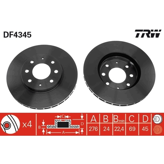 DF4345 - Brake Disc 