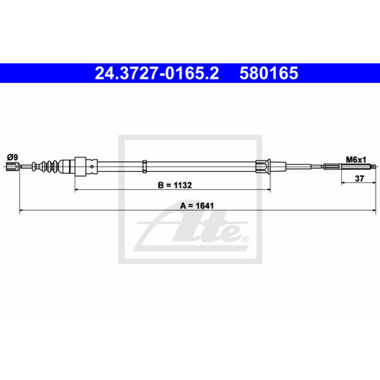 24.3727-0165.2 - Cable, parking brake 
