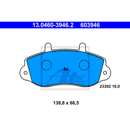 13.0460-3946.2 - Brake Pad Set, disc brake 
