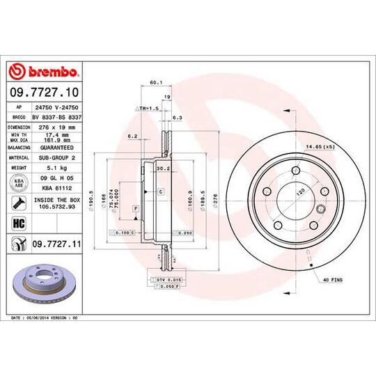 09.7727.10 - Brake Disc 