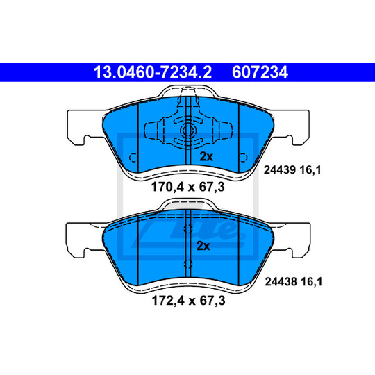 13.0460-7234.2 - Brake Pad Set, disc brake 