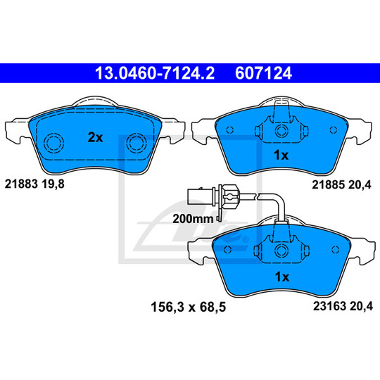 13.0460-7124.2 - Brake Pad Set, disc brake 