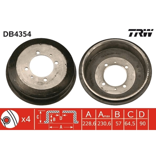 DB4354 - Brake Drum 