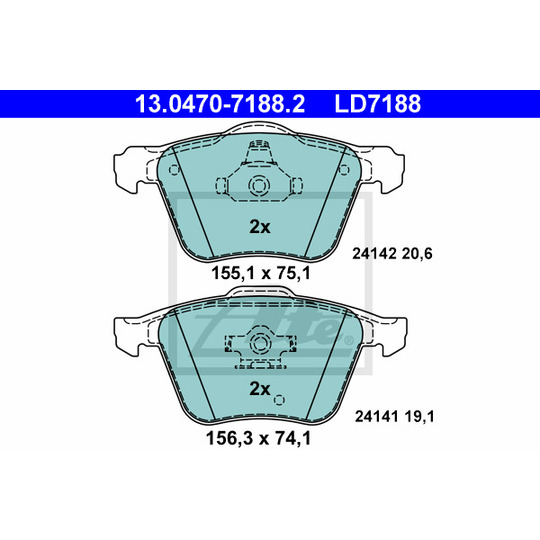 13.0470-7188.2 - Brake Pad Set, disc brake 