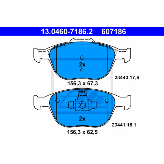 13.0460-7186.2 - Brake Pad Set, disc brake 