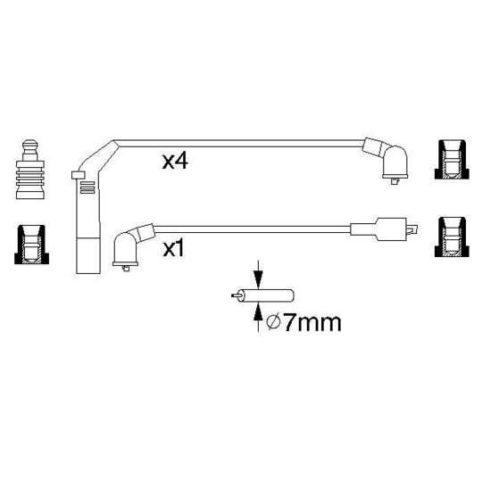 0 986 356 895 - Tändkabelsats 