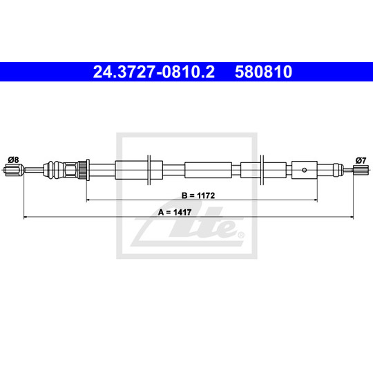 24.3727-0810.2 - Cable, parking brake 