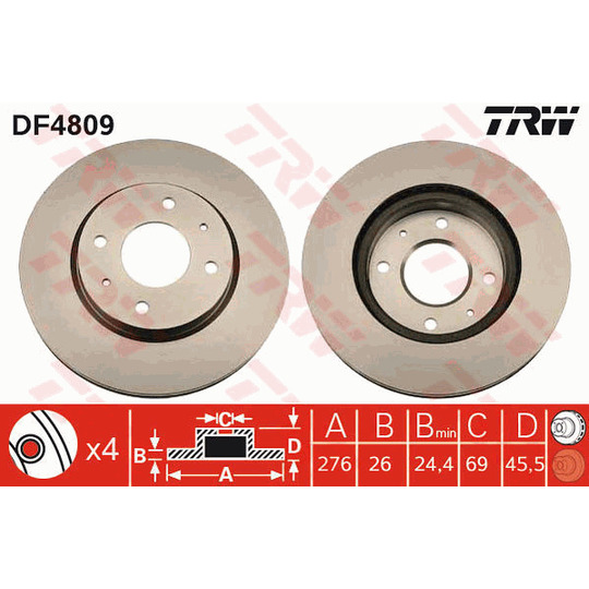 DF4809 - Brake Disc 