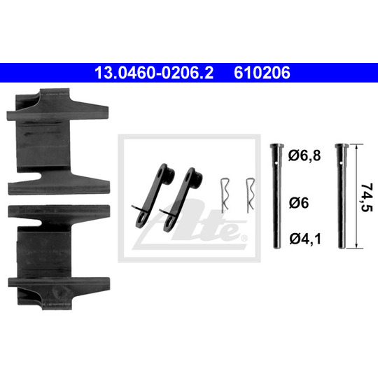 13.0460-0206.2 - Accessory Kit, disc brake pad 