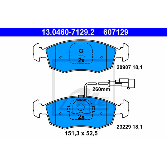 13.0460-7129.2 - Brake Pad Set, disc brake 