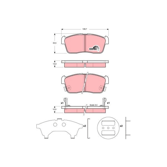 GDB3236 - Brake Pad Set, disc brake 