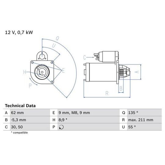 0 986 017 930 - Startmotor 