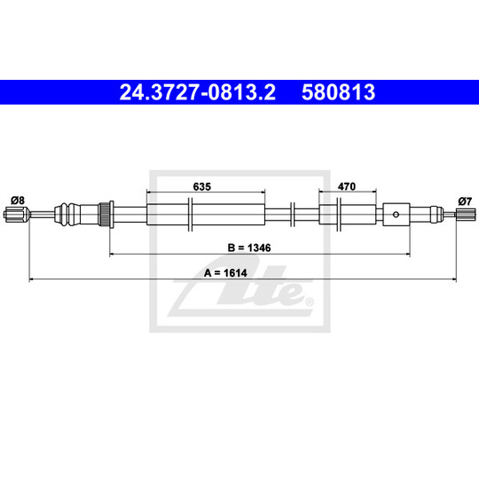 24.3727-0813.2 - Cable, parking brake 