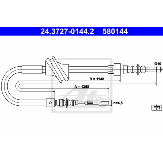 24.3727-0144.2 - Cable, parking brake 