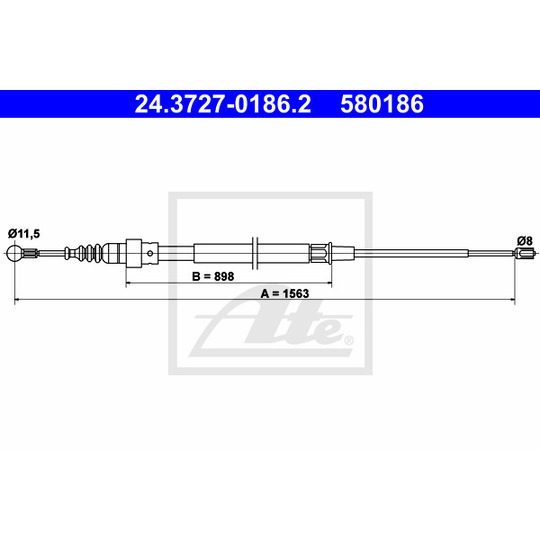 24.3727-0186.2 - Cable, parking brake 