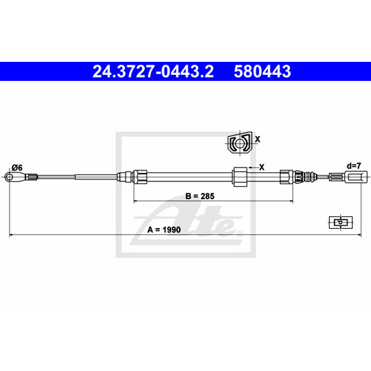 24.3727-0443.2 - Cable, parking brake 