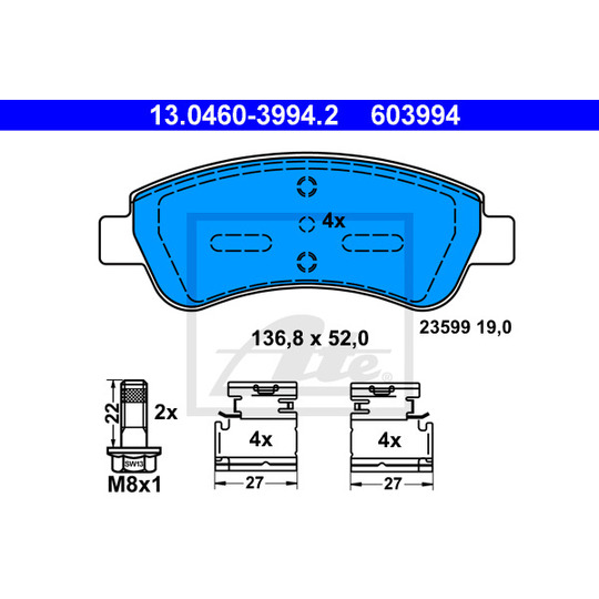 13.0460-3994.2 - Brake Pad Set, disc brake 