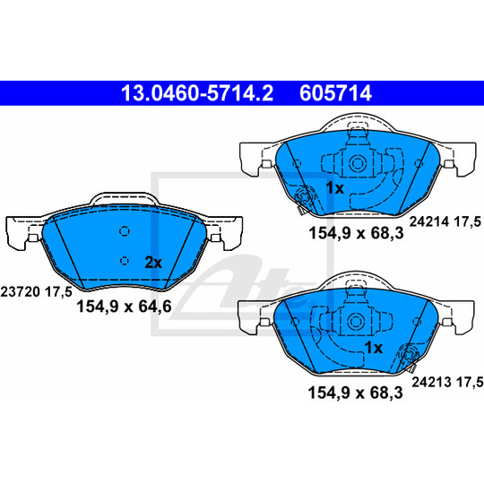 13.0460-5714.2 - Brake Pad Set, disc brake 