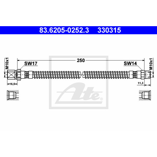 83.6205-0252.3 - Bromsslang 