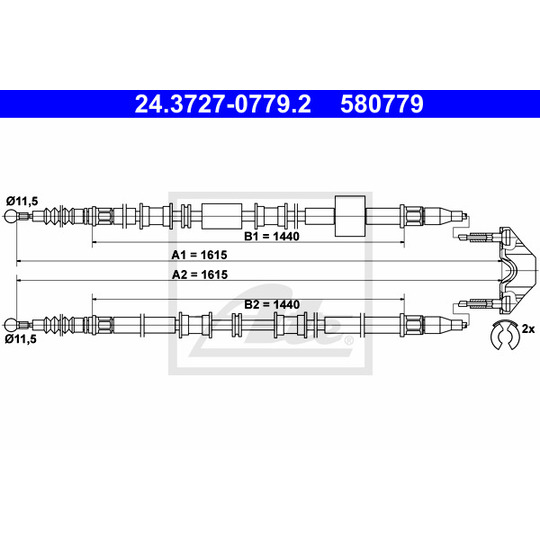 24.3727-0779.2 - Cable, parking brake 