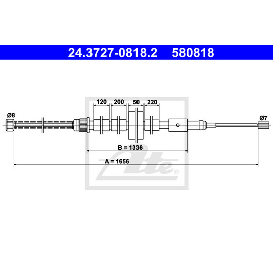 24.3727-0818.2 - Cable, parking brake 