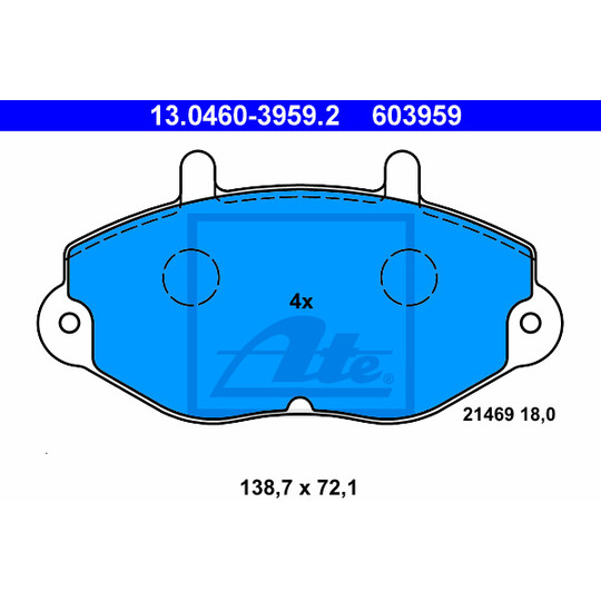 13.0460-3959.2 - Brake Pad Set, disc brake 