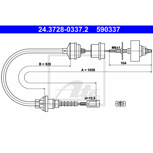 24.3728-0337.2 - Clutch Cable 