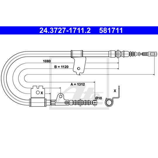 24.3727-1711.2 - Cable, parking brake 