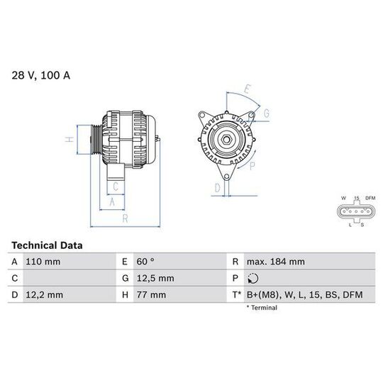 0 986 042 390 - Alternator 