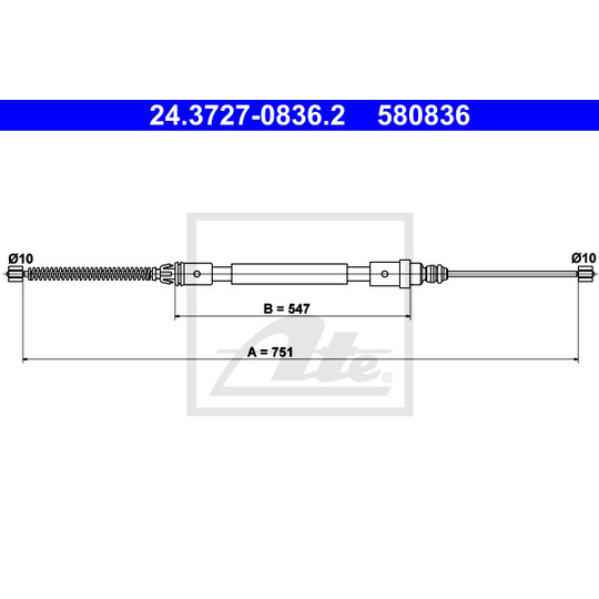 24.3727-0836.2 - Cable, parking brake 