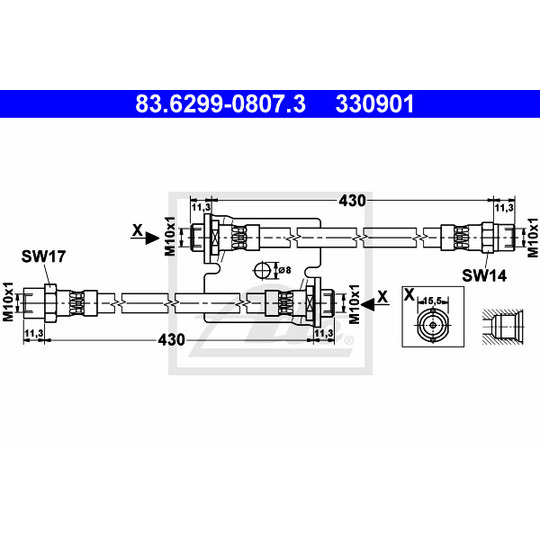 83.6299-0807.3 - Brake Hose 