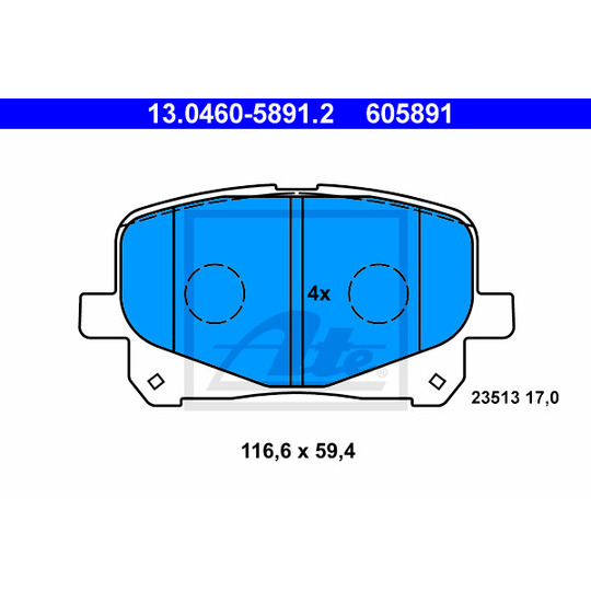 13.0460-5891.2 - Brake Pad Set, disc brake 