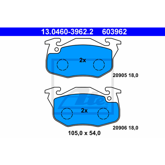 13.0460-3962.2 - Brake Pad Set, disc brake 