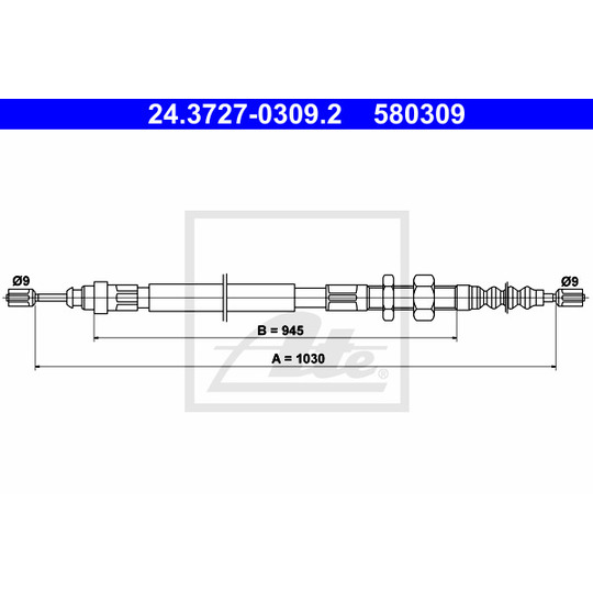 24.3727-0309.2 - Cable, parking brake 