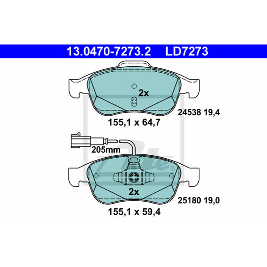 13.0470-7273.2 - Brake Pad Set, disc brake 