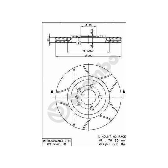 09.5570.75 - Brake Disc 