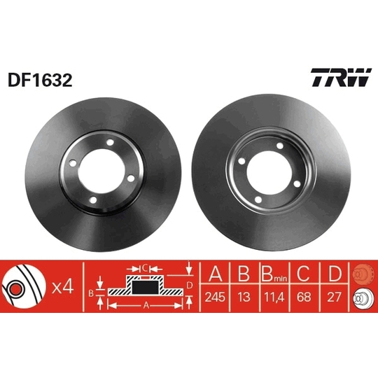 DF1632 - Brake Disc 