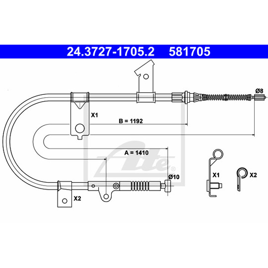 24.3727-1705.2 - Cable, parking brake 