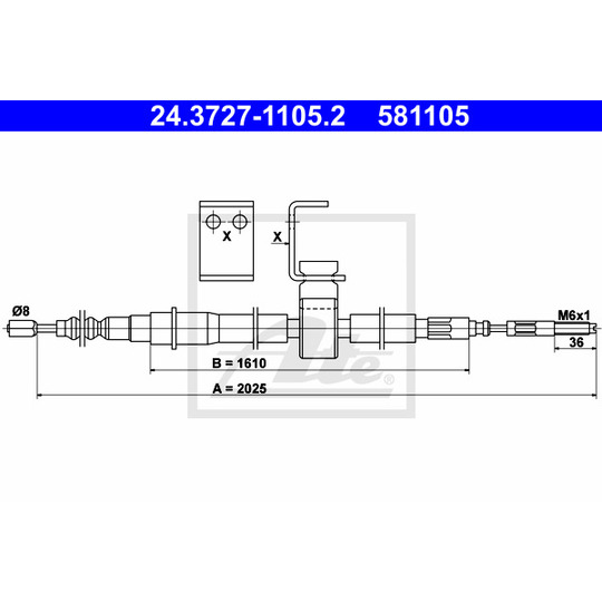 24.3727-1105.2 - Cable, parking brake 