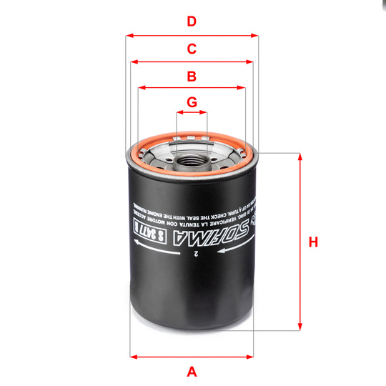 S 3477 R - Oil filter 