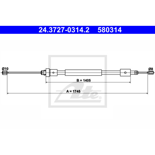 24.3727-0314.2 - Cable, parking brake 