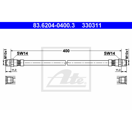 83.6204-0400.3 - Brake Hose 